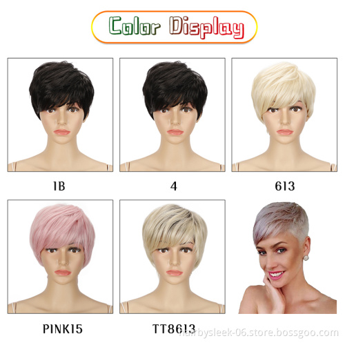 10 inches white blonde 613 Hair Wig High Temperature finger short Pixie Cut Synthetic Wigs Heat Resistant synthetic hair wigs